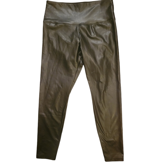 JOE FRESH - NWOT Black Vegan Leather / Latex High Waisted Skinny Leggings Size L - Picture 3 of 10
